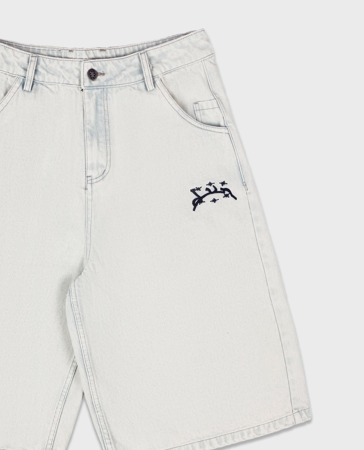 WHITE DENIM JORT