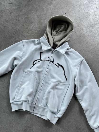 ARCHIVE-BLUE HOODED ZIP JACKET