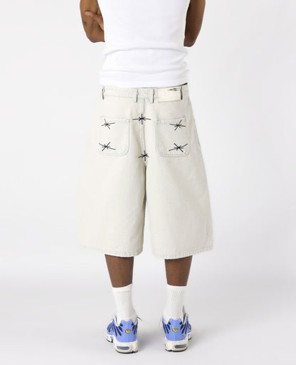 WHITE DENIM JORT