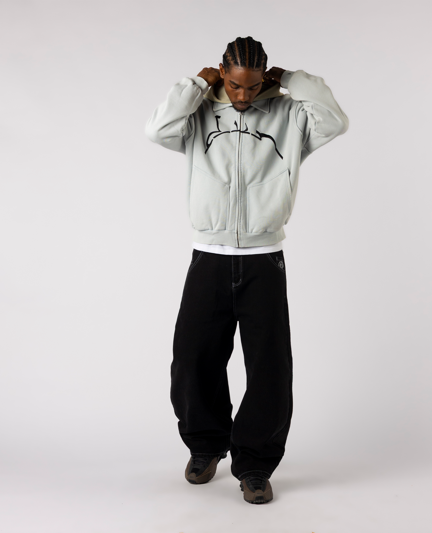 ARCHIVE-BLUE HOODED ZIP JACKET