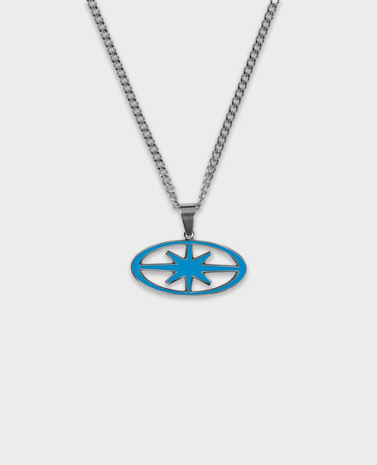 BLUE ENAMEL NECKLACE