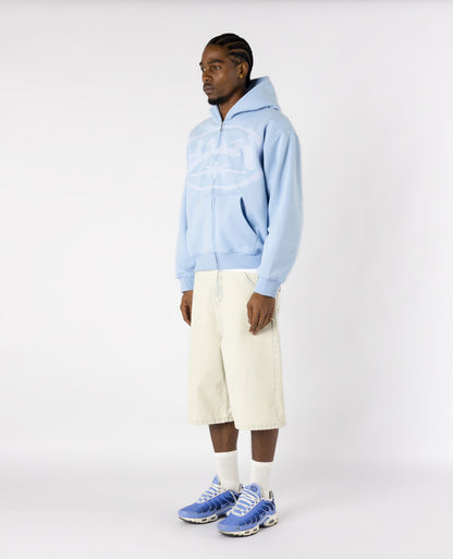 LIGHT BLUE OVERLOGO ZIP