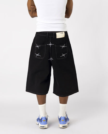 BLACK DENIM JORT