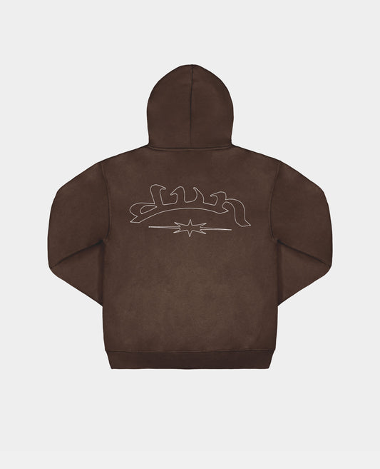 BROWN COMPASS ZIP