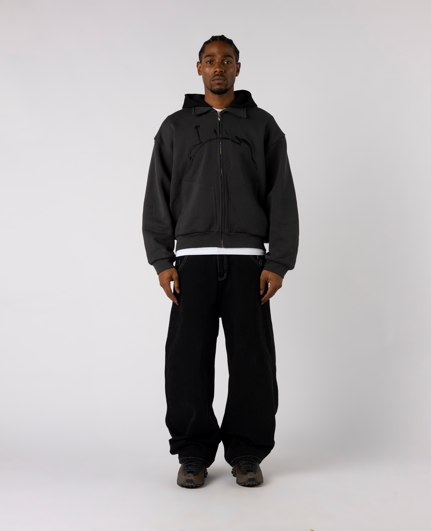 DARK HOODED ZIP JACKET