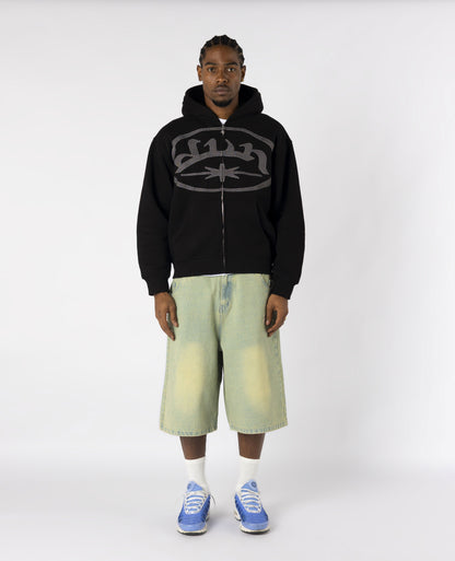 BLACK OVERLOGO ZIP