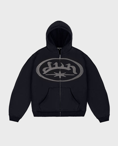 BLACK OVERLOGO ZIP