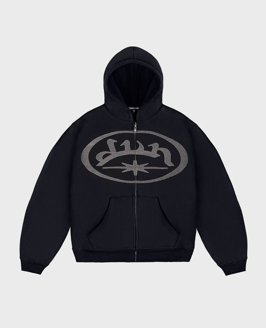 BLACK OVERLOGO ZIP