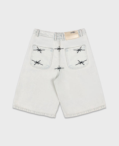 WHITE DENIM JORT