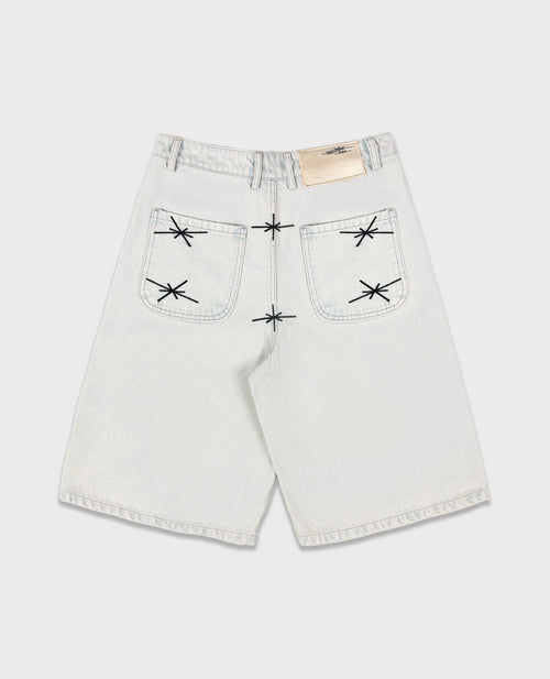 WHITE DENIM JORT
