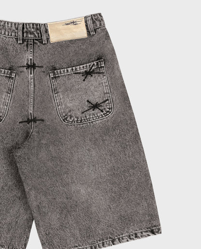 GREY DENIM JORT