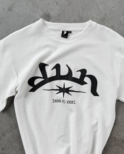 WHITE WAFFLE T-SHIRT