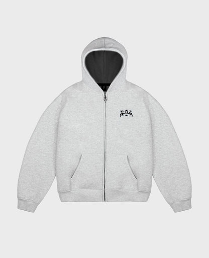 MOTTLED GREY ZIP