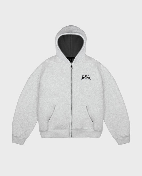 MOTTLED GREY ZIP